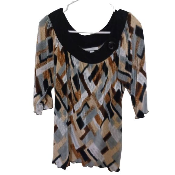Dress Barn Tops - Dressbarn Top 1/2 Sleeve Multi 1X